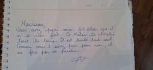 Mot écrit sous le coup de la colère