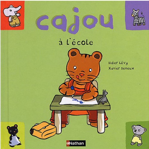 livres sur l'école couverture de l'album cajou à l'école